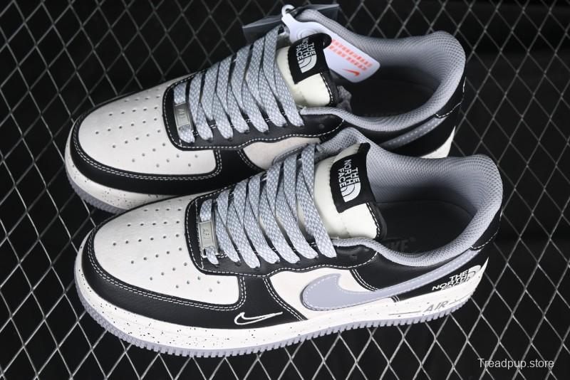 Nike Air Force 1 '07 Low The North Face Collaboration Black Grey Double Swoosh Casual Sneakers - DM6688-020