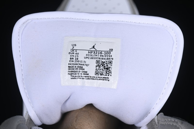 Nike Air Jordan 1 Mid AJ1 High-Top Basketball Shoes in White Grey Patent Leather - HF3216-100