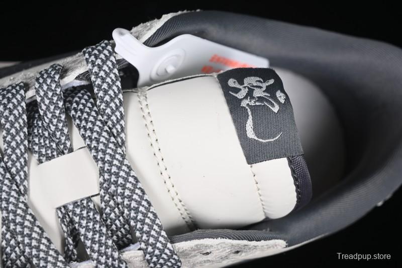 Nike Travis Scott x Fragment Design x Air Jordan 1 Low OG SP AJ1 Snake Year Limited Grey Snake Scale with Grey Swoosh Low-top Casual Sneakers - XS3086-009