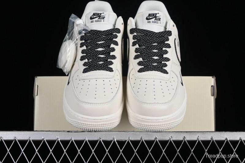 Nike Air Force 1 '07 Low Classic Black Mini Swoosh Starry Sky Casual Sneakers - MJ0319-021