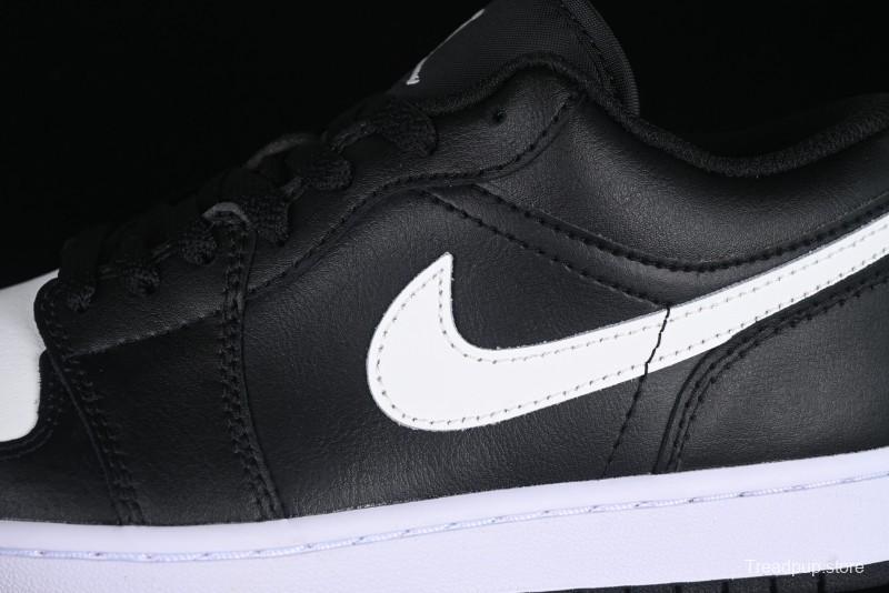 Nike Air Jordan 1 Low Retro Basketball Shoes in Black and White - 553558-043