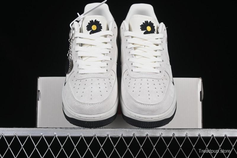 Nike Air Force 1 '07 Low Grey Pig Suede Graffiti Casual Sneakers - DF0188-035