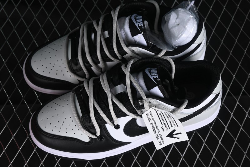 Nike Dunk Low Letter Panda Black Grey High Street Deconstructed SB Strap Low-top Casual Skate Shoes - CW1590-100