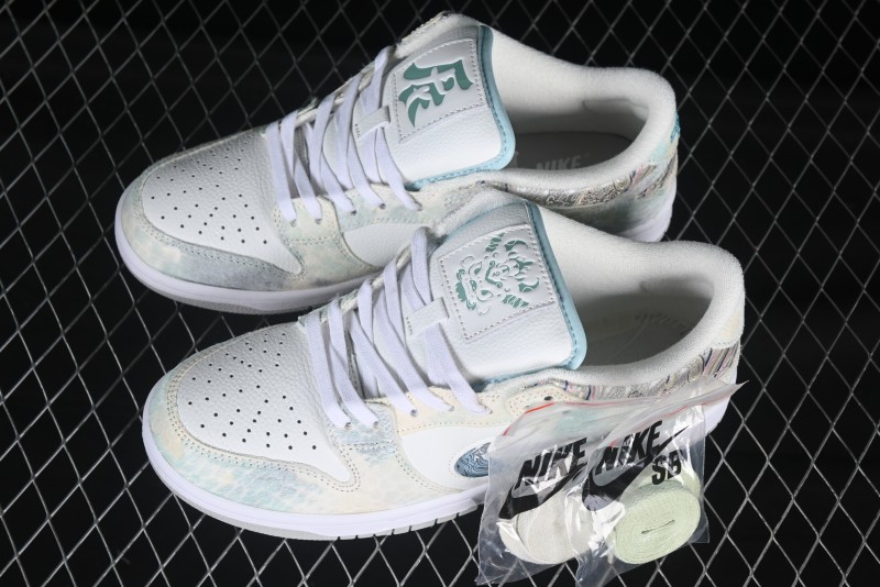 Nike Dunk Low CNY Year of the Dragon Limited Edition New Chinese Style Custom Steam Puppet - Third Prince White Aobing SB Low-top Casual Sneakers - DV0831-101