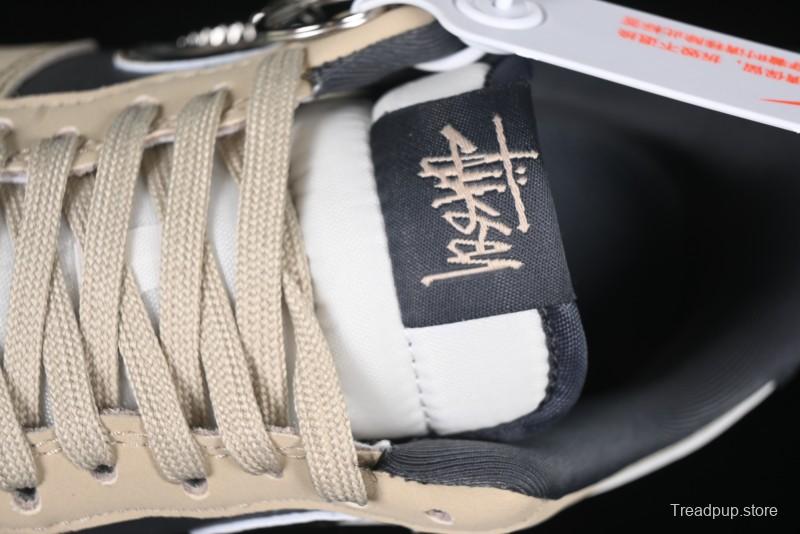 Nike Air Force 1 '07 Low Stussy Collaboration Grey Fog Swoosh Low-Top Casual Sneakers - KK1988-033