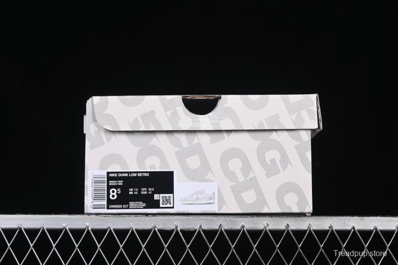 Nike SB Dunk Low The North Face Graffiti Grey Check Anniversary Customized Low-Top Casual Skate Shoes - DM6868-017