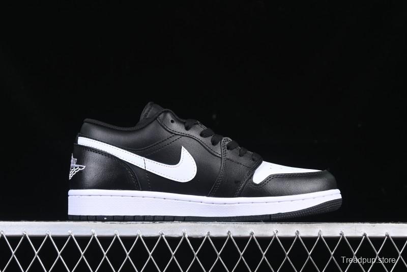 Nike Air Jordan 1 Low Retro Basketball Shoes in Black and White - 553558-043