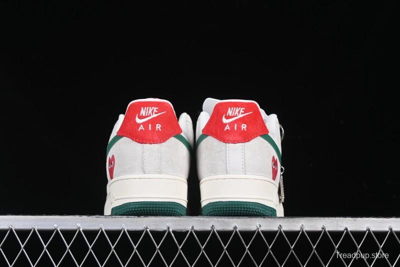 Nike Air Force 1 '07 Low CDG Play Collaboration Green Swoosh Low-Top Casual Sneakers - DF0188-033