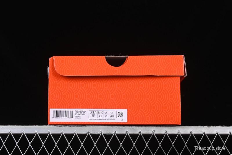 Nike Travis Scott x Fragment Design x Air Jordan 1 Low OG SP AJ1 Snake Year Limited Python Texture Low-top Casual Sneakers - SJ2068-144