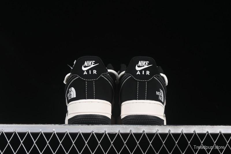 Nike Air Force 1 '07 Low The North Face Collaboration Suede Black Drawstring Casual Sneakers - SJ1198-101