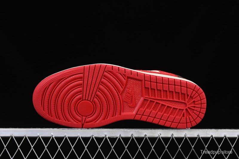 Nike Travis Scott x Fragment Design x Air Jordan 1 Low OG SP AJ1 Snake Year Limited Edition Snake Scale Red Hook Low Top Lifestyle Casual Sneakers - CH6336-020
