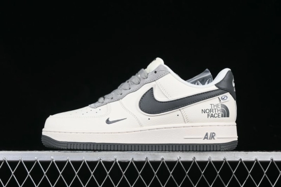 Nike Air Force 1 '07 Low The North Face Collaboration Beige Grey Check Grey Outsole Casual Sneakers - XZ6188-191