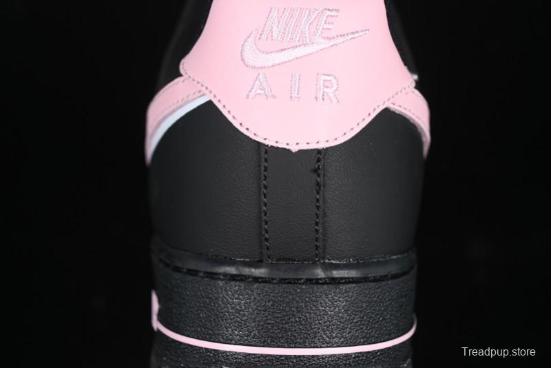 Nike Air Force 1 '07 Low Casual Sneakers with Black & Pink Double Swoosh - CW2288-028
