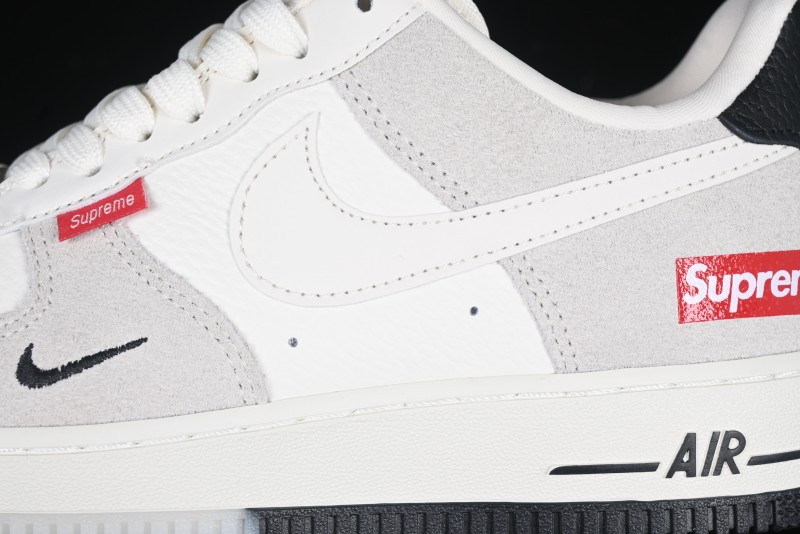 Nike Air Force 1 '07 Low Supreme Collaboration - Beige Grey Woven Label Casual Sneakers - CH6336-517