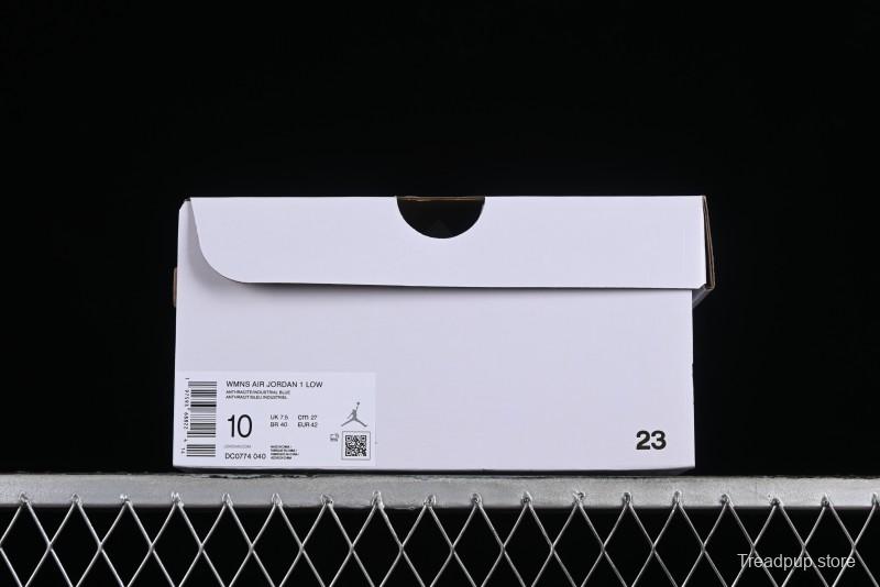 Nike Air Jordan 1 Low AJ1 Black Grey Blue Hook Basketball Shoes - DC0774-040