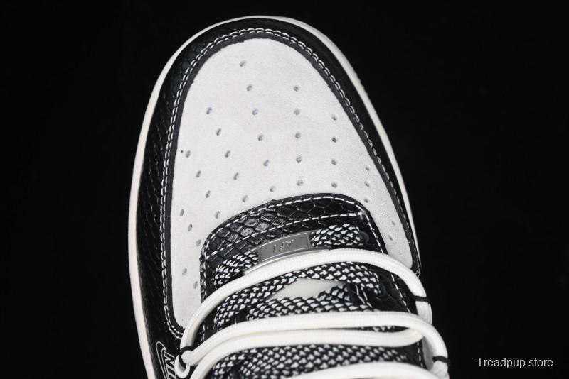 Nike Air Force 1 '07 Low Stussy Year of the Snake Limited Edition Black Snake Print Drawstring Casual Sneakers - DM6688-013