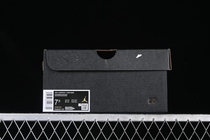 Nike Air Jordan 1 Mid AJ1 Basketball Shoes in Black White Silver - DQ8423-103