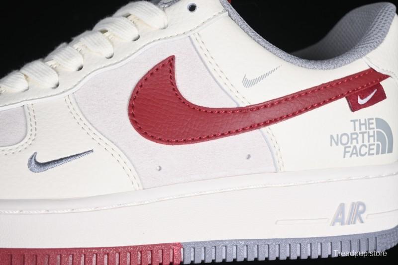 Nike Air Force 1 '07 Low The North Face Collaboration Beige Red Casual Sneakers - DM6688-047