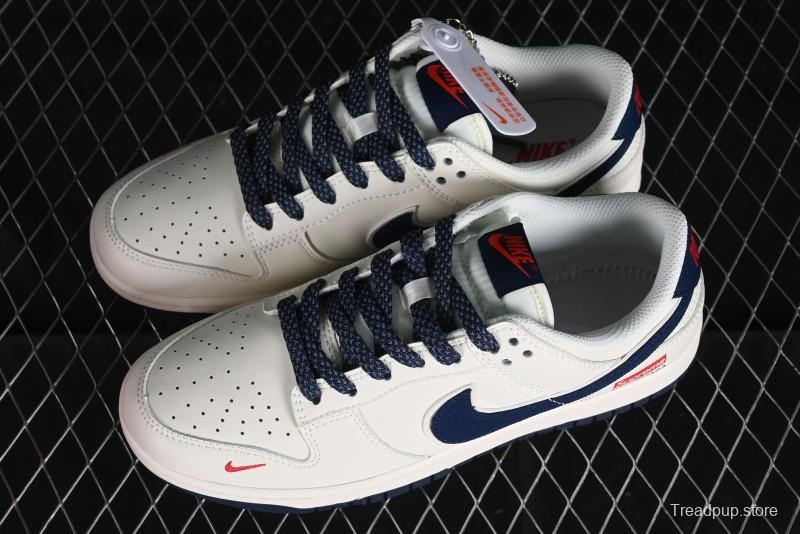 Nike Supreme x SB Dunk Low Balenciaga Collaboration - Off White Blue Canvas Anniversary High-End Custom Low-Top Casual Sneakers - XX2025-310