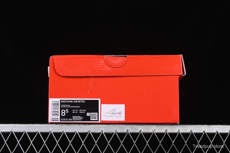 Nike SB Dunk Low Supreme Collaboration Grey Swoosh Double Mini Swoosh Anniversary Custom Low-Top Casual Sneakers - XX2025-688