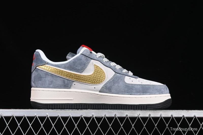 Nike Air Force 1 '07 Low Year of the Snake Limited Edition Golden Snake Scale Low-Top Casual Sneakers - XZ2025-688
