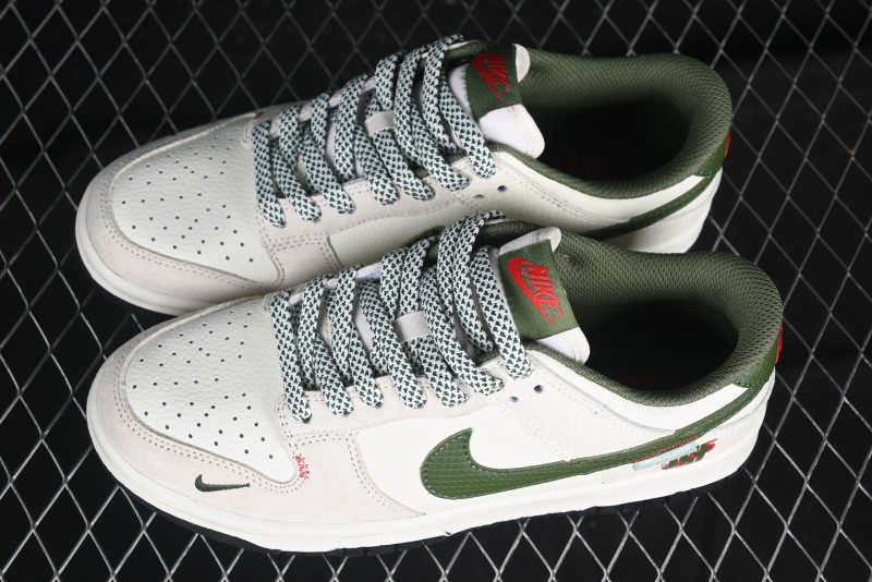 Nike SB Dunk Low UN Collaboration Year of the Snake Limited Edition Green Snake Swoosh Anniversary Custom Low-Top Casual Sneakers - DJ2024-070