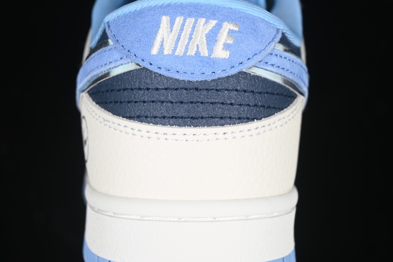 Nike SB Dunk Low Lightning Collaboration - Light Blue Swoosh Anniversary Custom Low-Top Casual Skate Shoes - LW1818-107
