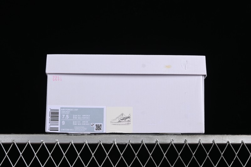 Nike Air Force 1 '07 Low Casual Sneakers with Black and White Hand-Drawn Manga Design - CW2288-811