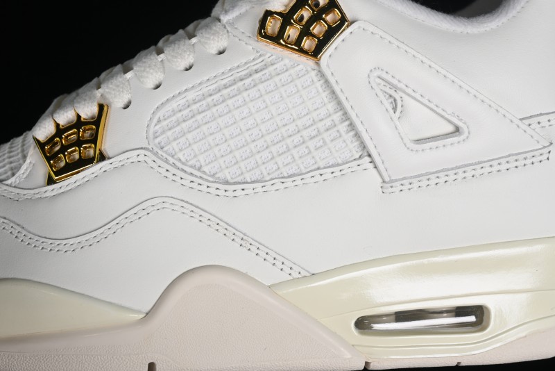 Nike Air Jordan 4 Retro Sneakers with Metallic Gold Design - AQ9129-170
