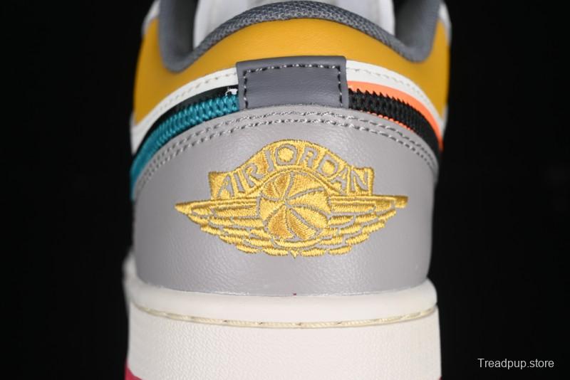 Nike Air Jordan 1 Low AJ1 Mismatched Swoosh Casual Sneakers - HV4511-133