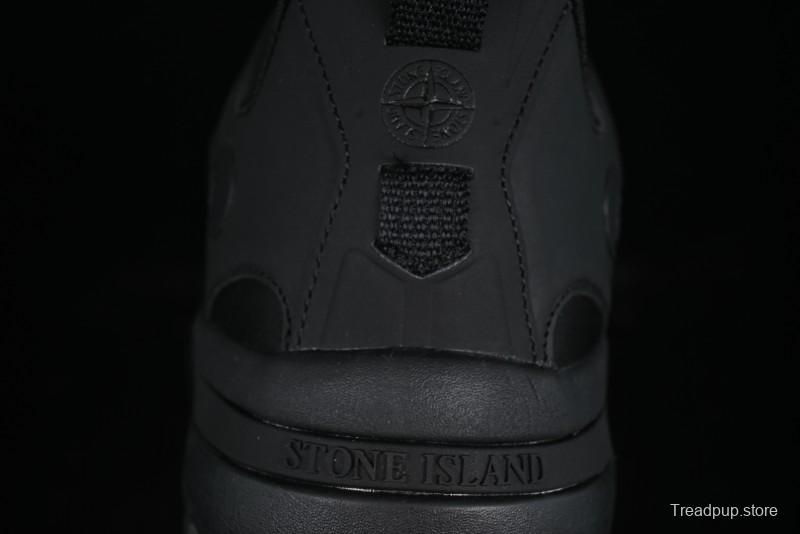 Stone Island Grime Panelled Low-Top Lifestyle Sneakers in Dark Brown - 79FWS0303