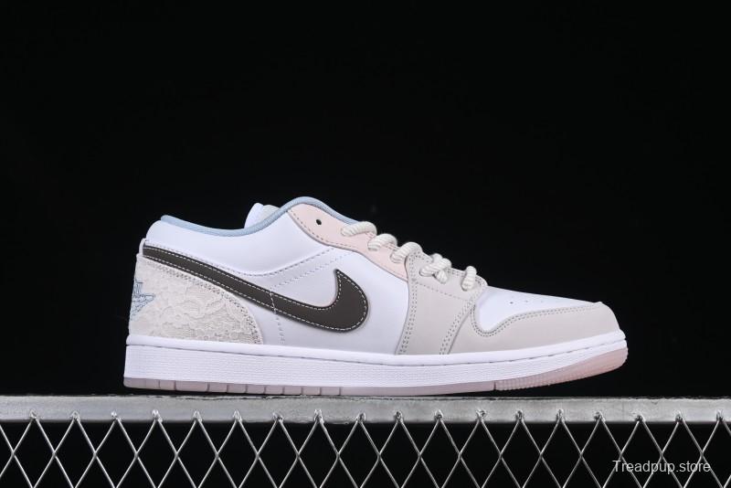 Nike Air Jordan 1 Low AJ1 Carved Pink Low-Top Casual Sneakers - IB8859-101