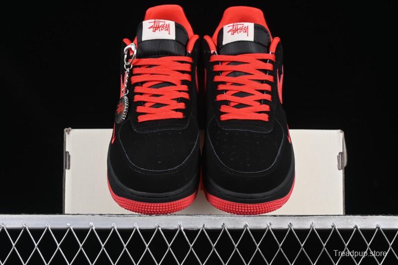 Nike Air Force 1'07 Low Stussy Collaboration Passion Orange Low-Top Casual Sneakers - DF0188-044