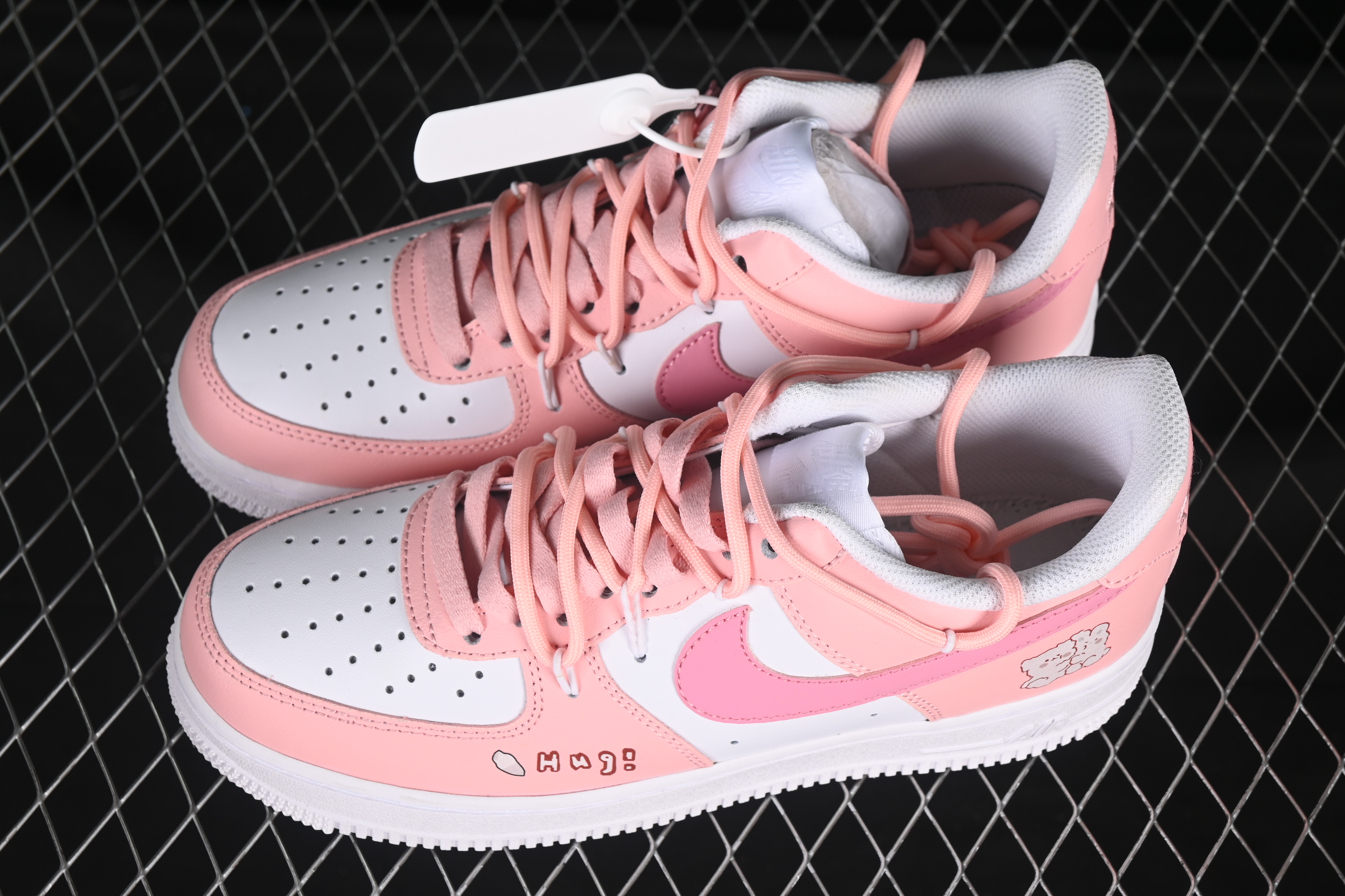 Nike Air Force 1'07 Low Pink Lover Casual Sneakers with Cartoon Patterns - YY2023-762