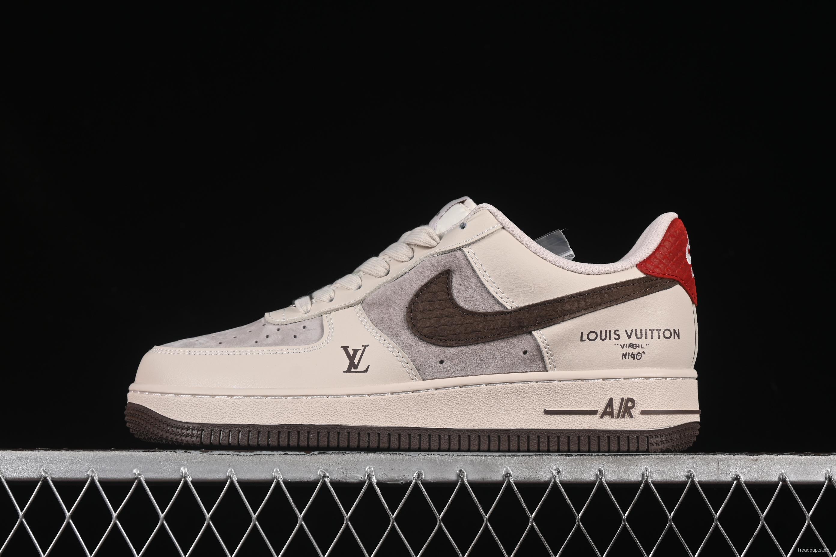 Nike Air Force 1'07 Low LV Collaboration Tan Brown Red Sole Casual Sneakers - XX3168-129