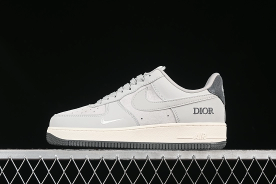 Nike Air Force 1 '07 Low Dior Collaboration Classic Gray Low-Top Casual Sneakers - DF0188-041