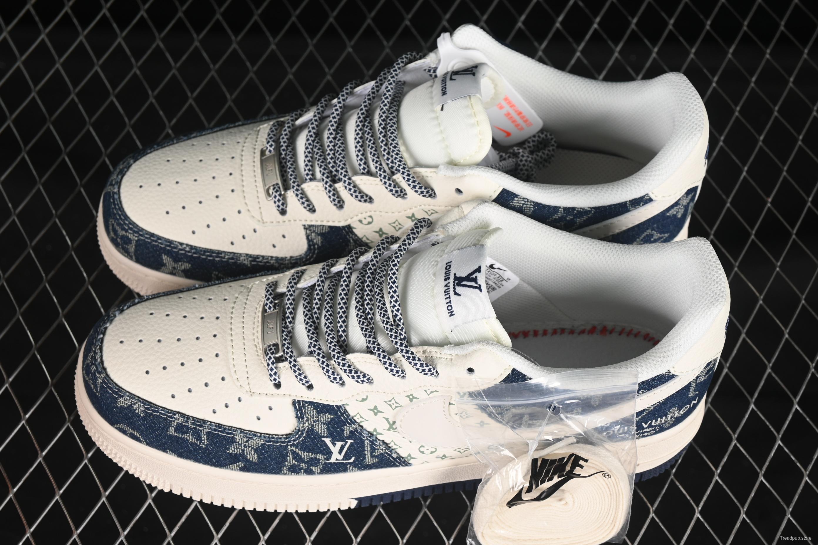 Nike Air Force 1 '07 Low LV Collaboration Dual-Tone Denim Casual Sneakers - YX5066-318
