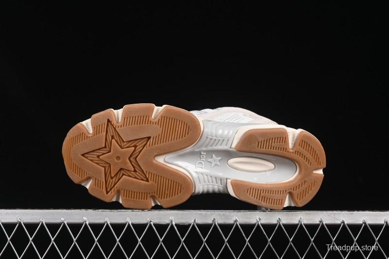 Dior Chrono Round Toe Lace-Up Lifestyle Casual Running Sneakers - 24W Beige