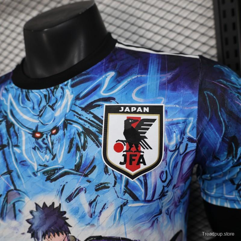 Player Version 2025 Japan Blue with Anime Combat Scene Design Jersey