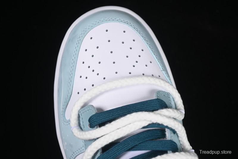 Nike Dunk Low Deconstructed Snake Emblem White Blue Low-Top Casual Sneakers - DD1391-101