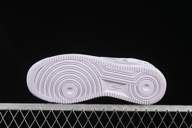 Nike Air Force 1 '07 Low Custom Official Hot Style 2D Theme White Gray Spray Paint Casual Sneakers - CW2288-111