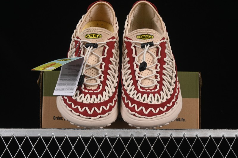 Keen Uneek Flat-M Woven Elastic Strap Outdoor Water Sports Sandals - 1014097 RED