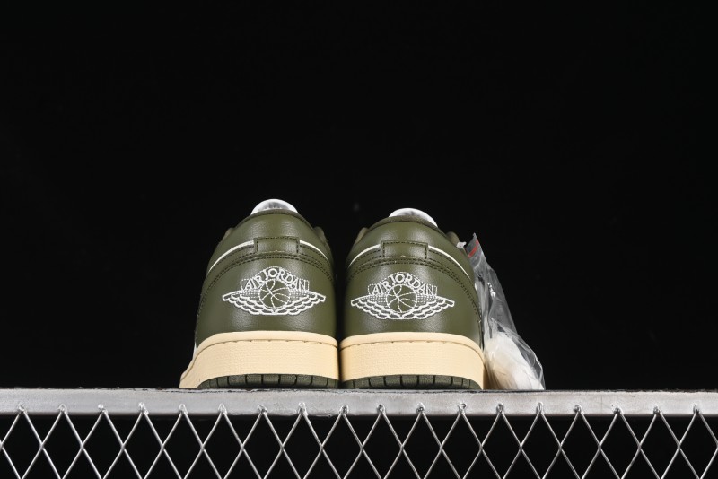 Nike Air Jordan 1 Low AJ1 Military Green White Casual Lifestyle Sneakers - DC0774-122