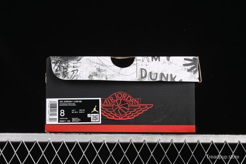 Nike Air Jordan 1 Low "White Black Gym Red" Retro Casual Sneakers - IB8971-106