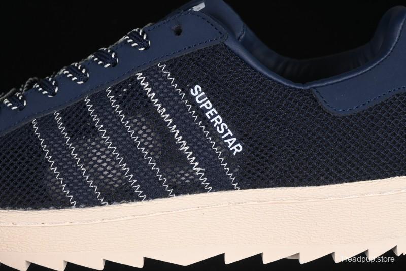 Adidas Clot x Superstar Shell Toe Casual Sneakers with Serrated Edge Design - IH3644