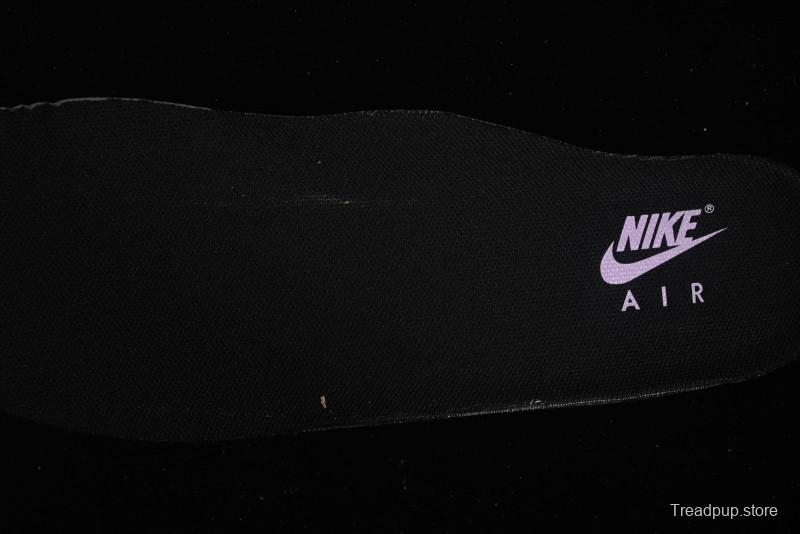 Nike Air Force 1'07 Low Casual Sneakers in Black with Purple Swoosh - HQ2037-001