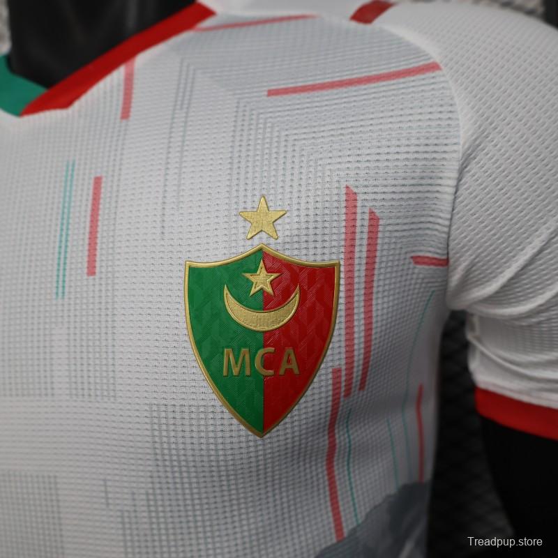 Player Version 2025 MC Alger (MCA) Home White Jersey with Club Emblem Design