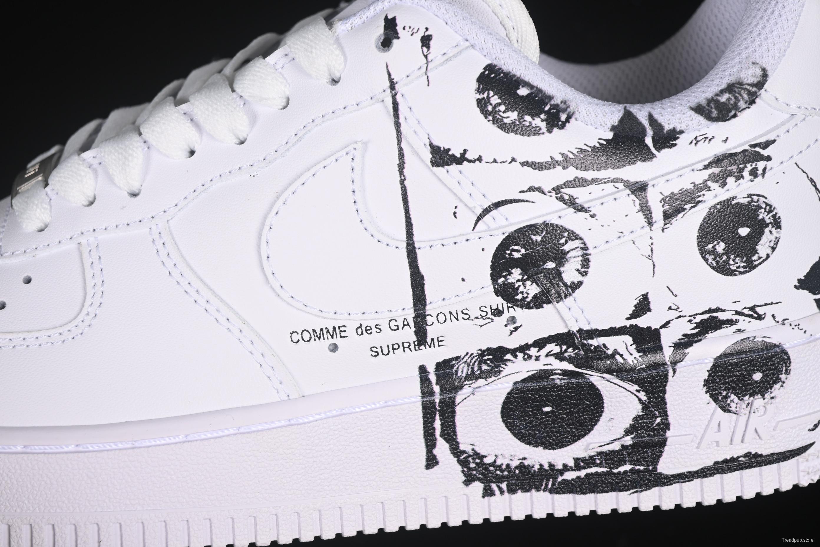 Nike Air Force 1 Low '07 Comme des Garcons Shirt Supreme Collaboration Casual Sneakers - 923044-100