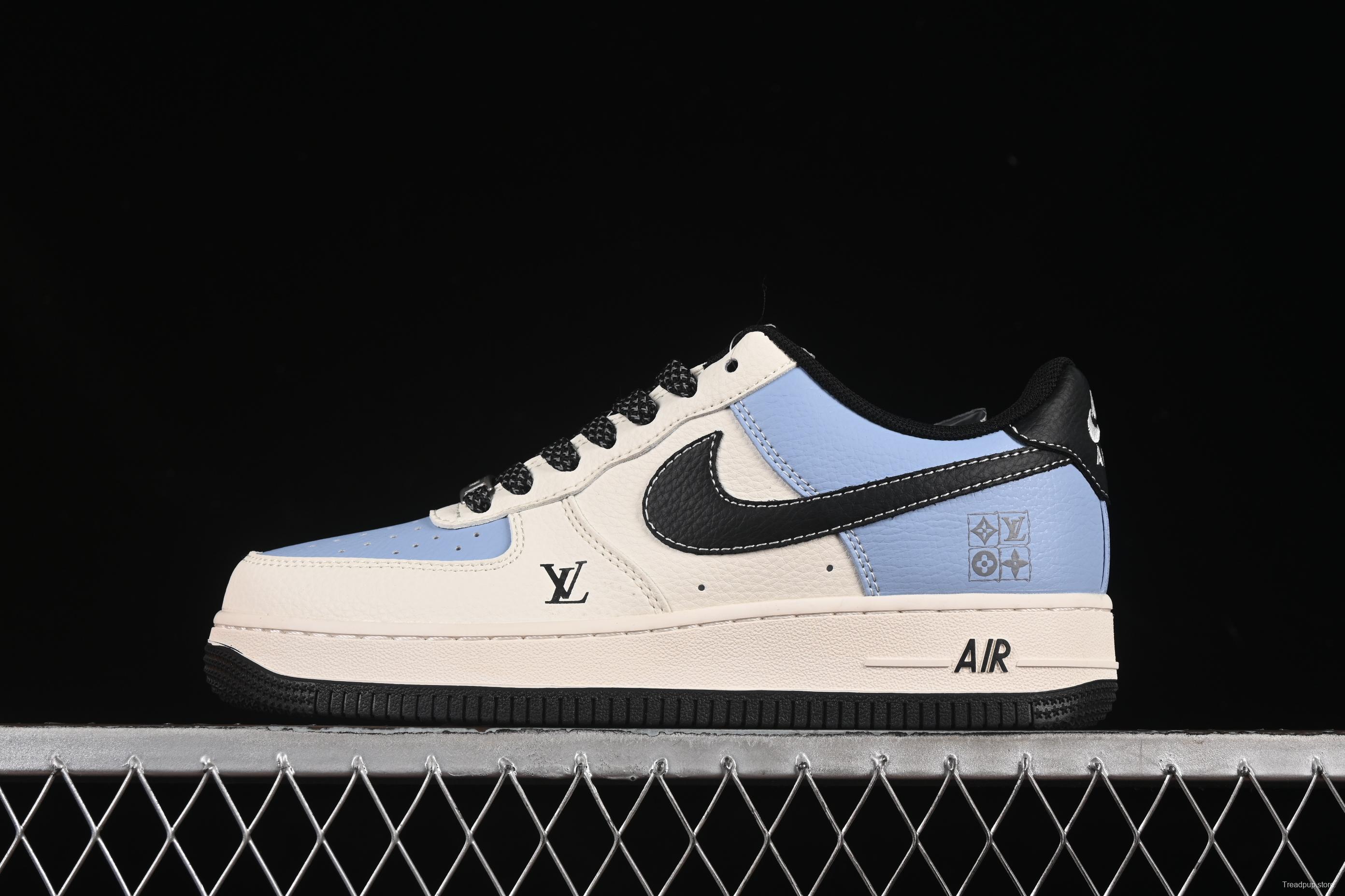 Nike Air Force 1 '07 Low LV Collaboration Black Water Blue Casual Sneakers - JJ2508-712