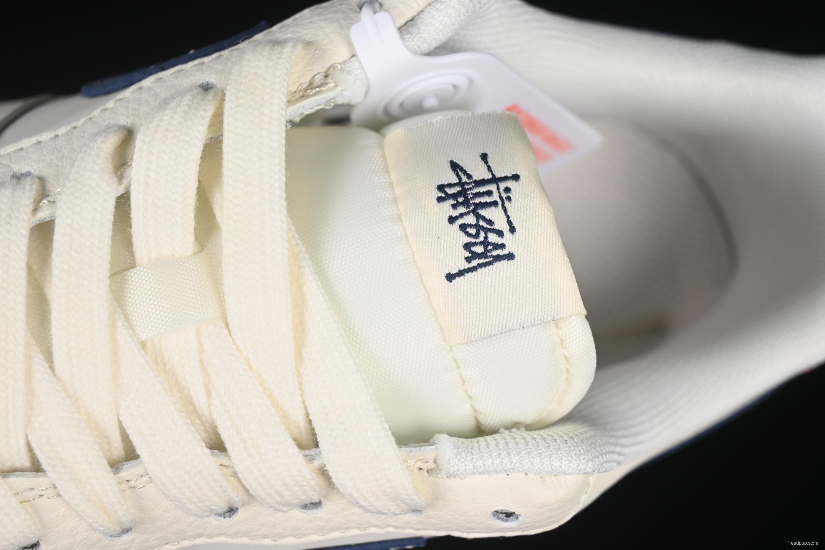 Nike Air Force 1 '07 Low Stussy Collaboration Light Blue Sole Red Heel Casual Sneakers - JJ2508-716